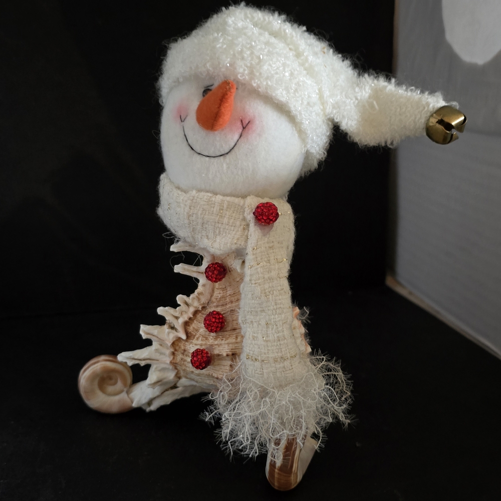 Festive Snowman Plush with White Hat and Scarf